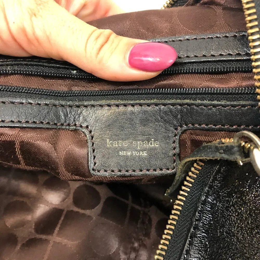 Kate Spade Black Textured‎ Patent Leather Purse